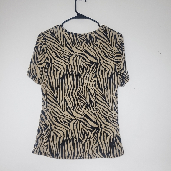 Jaclyn Smith Womens Top Size Small Animal Print Slinky Safari Chic Boho Glam Y2K - Picture 5 of 9
